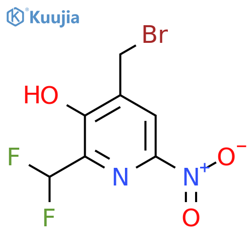 4-(Bromomethyl)-2-(difluoromethyl)-3-hydroxy-6-nitropyridine structure