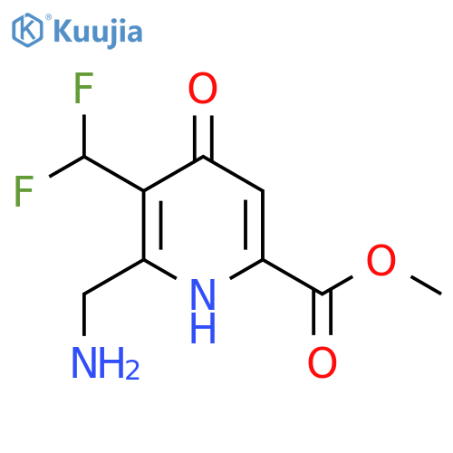 Methyl 2-(aminomethyl)-3-(difluoromethyl)-4-hydroxypyridine-6-carboxylate structure