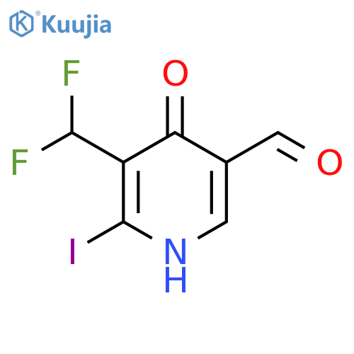 3-(Difluoromethyl)-4-hydroxy-2-iodopyridine-5-carboxaldehyde structure
