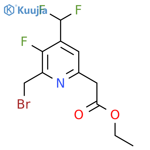 Ethyl 2-(bromomethyl)-4-(difluoromethyl)-3-fluoropyridine-6-acetate structure