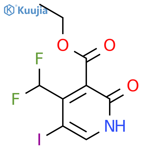 Ethyl 4-(difluoromethyl)-2-hydroxy-5-iodopyridine-3-carboxylate structure