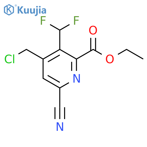 Ethyl 4-(chloromethyl)-6-cyano-3-(difluoromethyl)pyridine-2-carboxylate structure