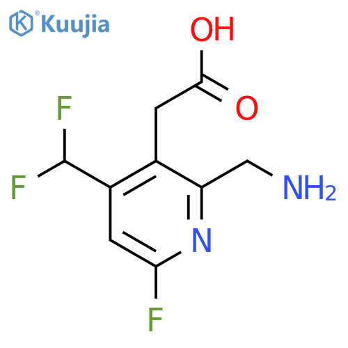 2-(Aminomethyl)-4-(difluoromethyl)-6-fluoropyridine-3-acetic acid structure