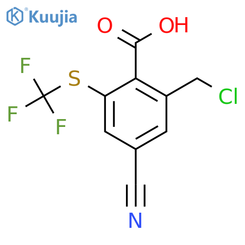 2-Chloromethyl-4-cyano-6-(trifluoromethylthio)benzoic acid structure