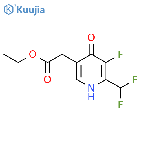 Ethyl 2-(difluoromethyl)-3-fluoro-4-hydroxypyridine-5-acetate structure