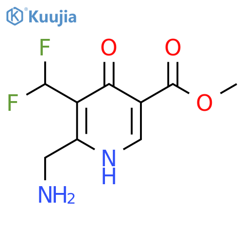 Methyl 2-(aminomethyl)-3-(difluoromethyl)-4-hydroxypyridine-5-carboxylate structure