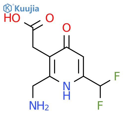 2-(Aminomethyl)-6-(difluoromethyl)-4-hydroxypyridine-3-acetic acid structure