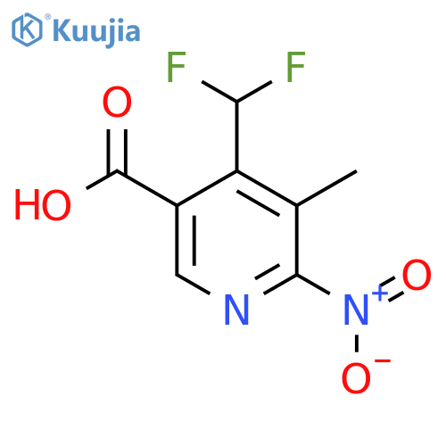 4-(Difluoromethyl)-3-methyl-2-nitropyridine-5-carboxylic acid structure