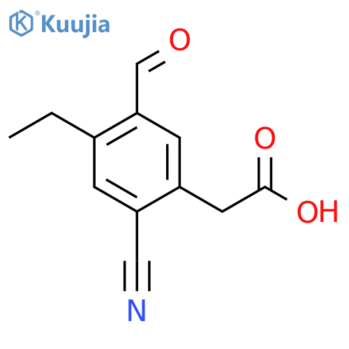 2-Cyano-4-ethyl-5-formylphenylacetic acid structure
