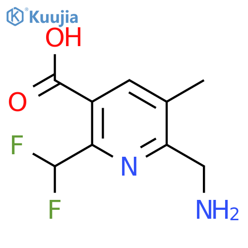 2-(Aminomethyl)-6-(difluoromethyl)-3-methylpyridine-5-carboxylic acid structure