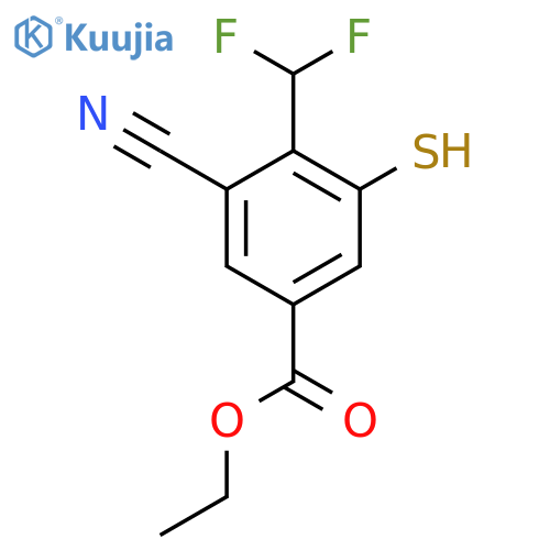 Ethyl 3-cyano-4-difluoromethyl-5-mercaptobenzoate structure