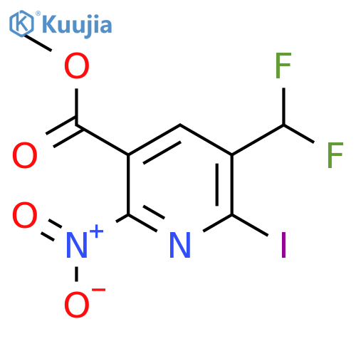Methyl 3-(difluoromethyl)-2-iodo-6-nitropyridine-5-carboxylate structure
