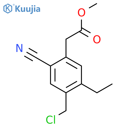 Methyl 4-chloromethyl-2-cyano-5-ethylphenylacetate structure