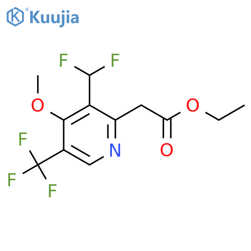 Ethyl 3-(difluoromethyl)-4-methoxy-5-(trifluoromethyl)pyridine-2-acetate structure