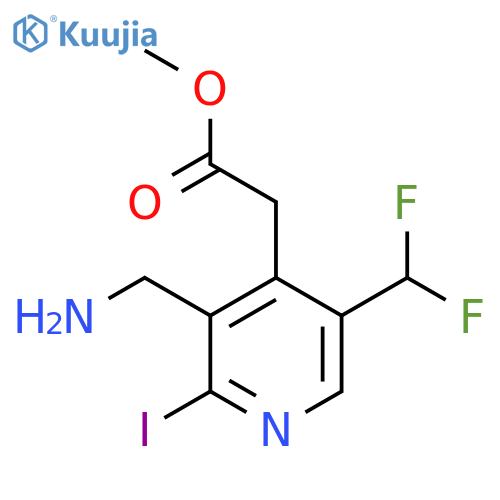 Methyl 3-(aminomethyl)-5-(difluoromethyl)-2-iodopyridine-4-acetate structure