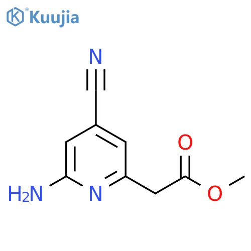 Methyl 2-amino-4-cyanopyridine-6-acetate structure