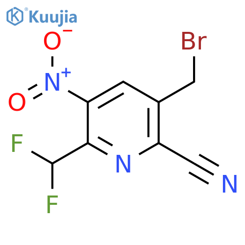 3-(Bromomethyl)-2-cyano-6-(difluoromethyl)-5-nitropyridine structure