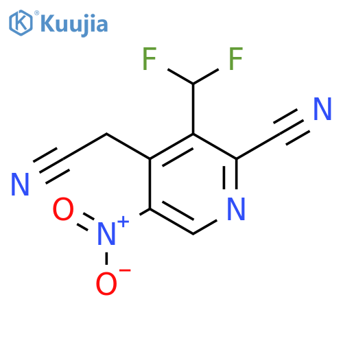 2-Cyano-3-(difluoromethyl)-5-nitropyridine-4-acetonitrile structure