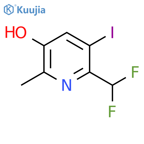 2-(Difluoromethyl)-5-hydroxy-3-iodo-6-methylpyridine structure