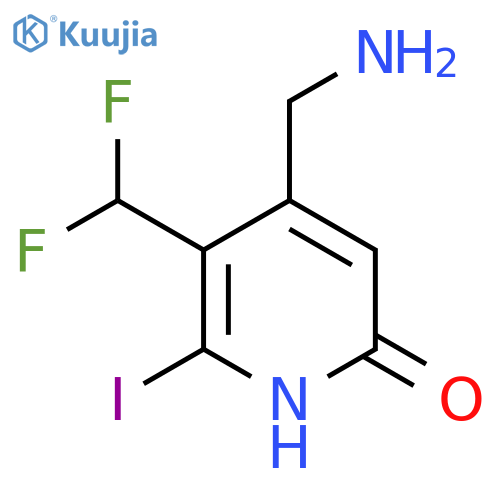 4-(Aminomethyl)-3-(difluoromethyl)-6-hydroxy-2-iodopyridine structure