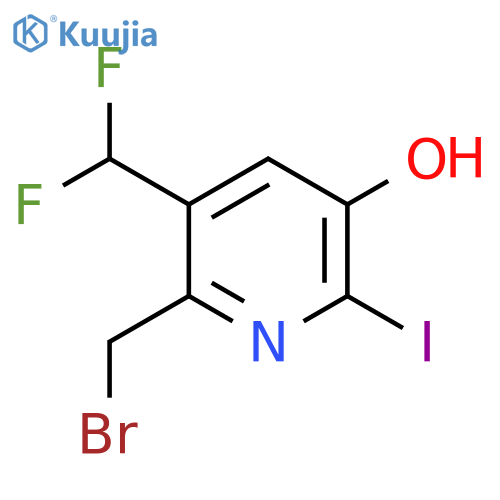 2-(Bromomethyl)-3-(difluoromethyl)-5-hydroxy-6-iodopyridine structure