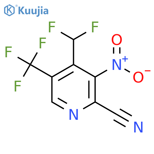 2-Cyano-4-(difluoromethyl)-3-nitro-5-(trifluoromethyl)pyridine structure