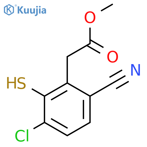 Methyl 3-chloro-6-cyano-2-mercaptophenylacetate structure