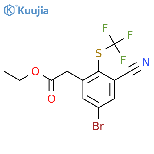 Ethyl 5-bromo-3-cyano-2-(trifluoromethylthio)phenylacetate structure