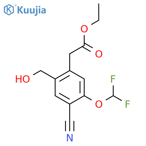 Ethyl 4-cyano-5-difluoromethoxy-2-(hydroxymethyl)phenylacetate structure