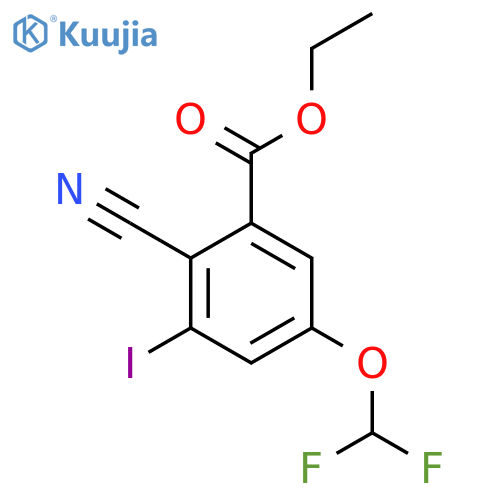 Ethyl 2-cyano-5-difluoromethoxy-3-iodobenzoate structure