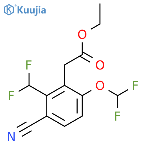 Ethyl 3-cyano-6-difluoromethoxy-2-(difluoromethyl)phenylacetate structure
