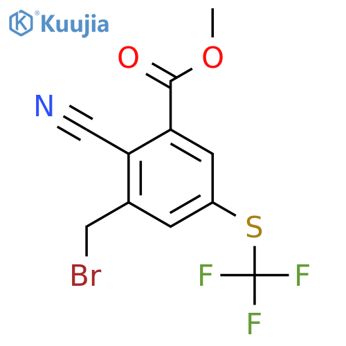 Methyl 3-bromomethyl-2-cyano-5-(trifluoromethylthio)benzoate structure