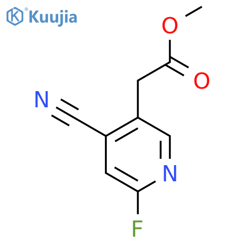 Methyl 4-cyano-2-fluoropyridine-5-acetate structure