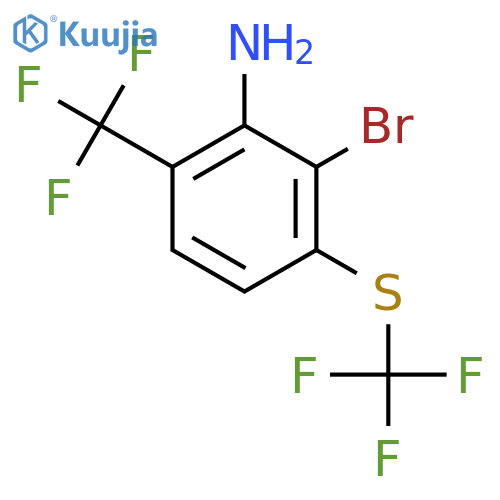 2-Bromo-6-trifluoromethyl-3-(trifluoromethylthio)aniline structure