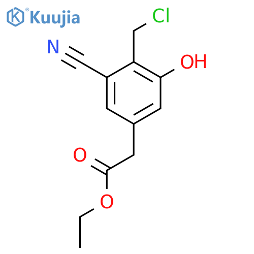 Ethyl 4-chloromethyl-3-cyano-5-hydroxyphenylacetate structure