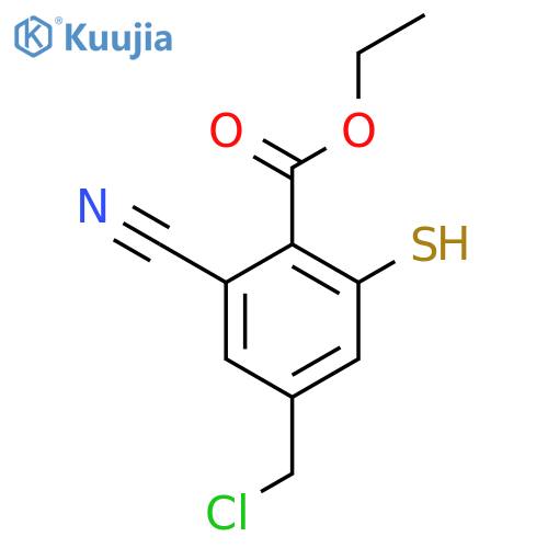 Ethyl 4-chloromethyl-2-cyano-6-mercaptobenzoate structure