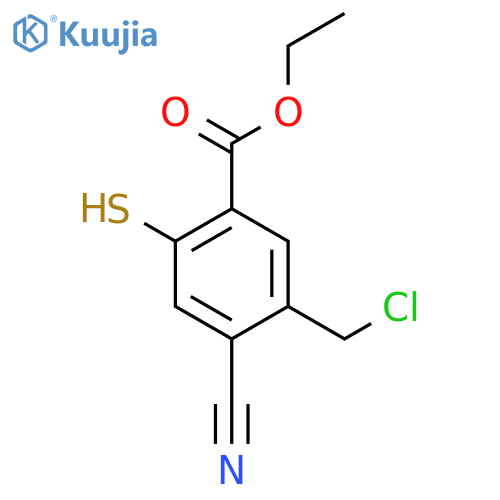 Ethyl 5-chloromethyl-4-cyano-2-mercaptobenzoate structure