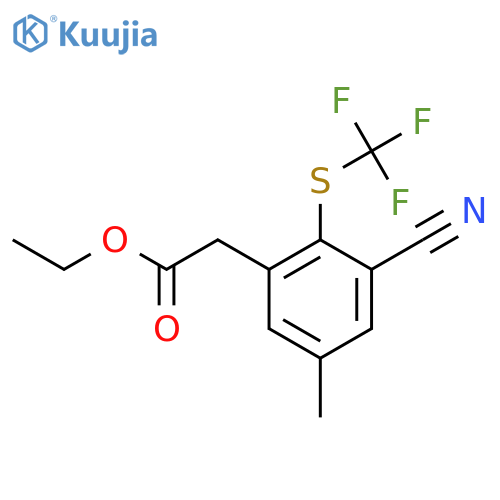 Ethyl 3-cyano-5-methyl-2-(trifluoromethylthio)phenylacetate structure