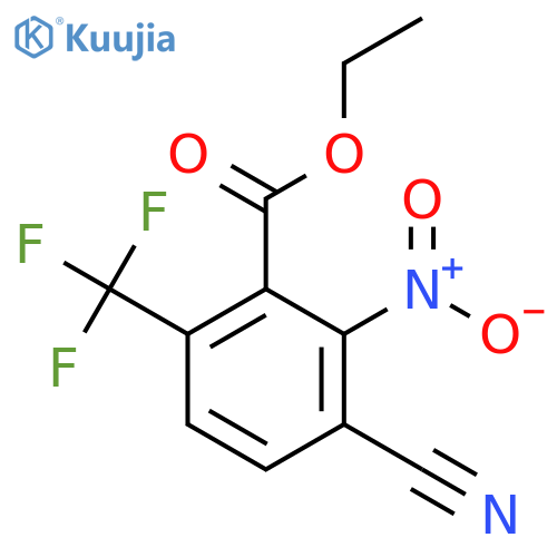 Ethyl 3-cyano-2-nitro-6-(trifluoromethyl)benzoate structure