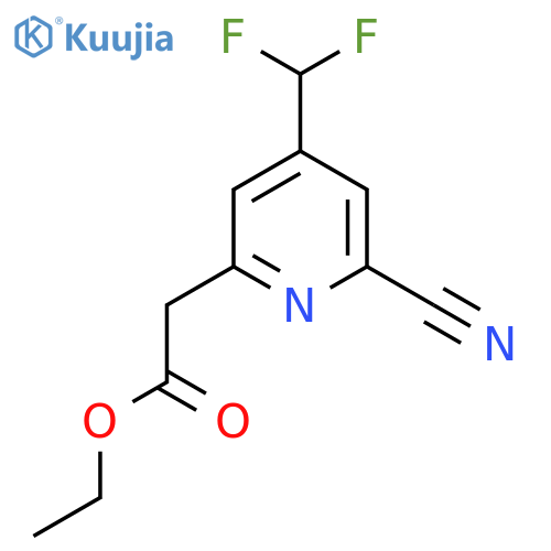 Ethyl 2-cyano-4-(difluoromethyl)pyridine-6-acetate structure