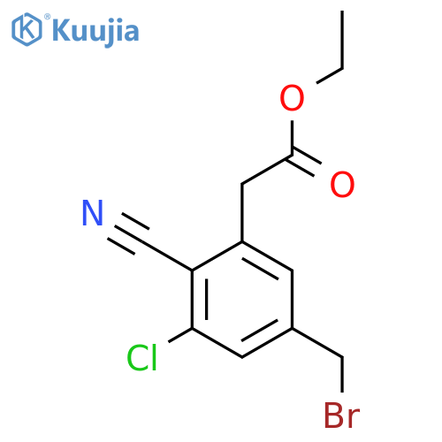 Ethyl 5-bromomethyl-3-chloro-2-cyanophenylacetate structure