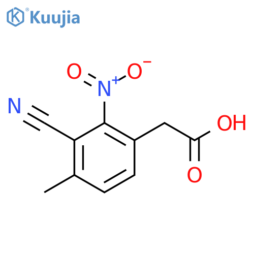 3-Cyano-4-methyl-2-nitrophenylacetic acid structure