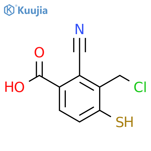 3-Chloromethyl-2-cyano-4-mercaptobenzoic acid structure