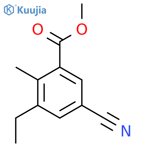 Methyl 5-cyano-3-ethyl-2-methylbenzoate structure