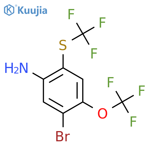 5-Bromo-4-trifluoromethoxy-2-(trifluoromethylthio)aniline structure