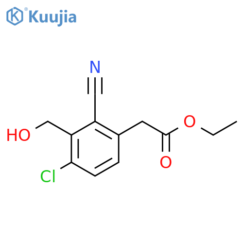 Ethyl 4-chloro-2-cyano-3-(hydroxymethyl)phenylacetate structure