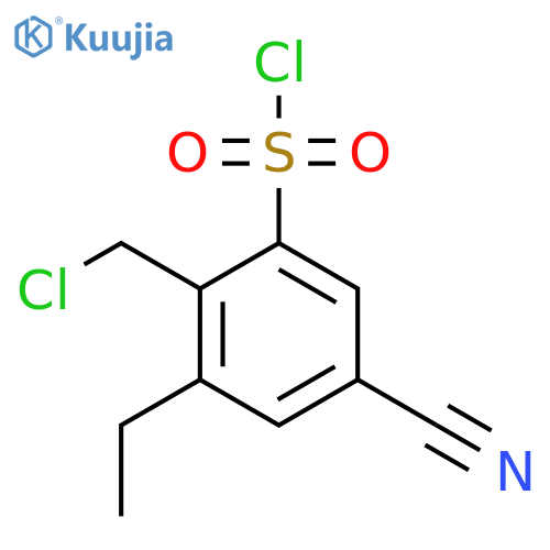 2-Chloromethyl-5-cyano-3-ethylbenzenesulfonyl chloride structure