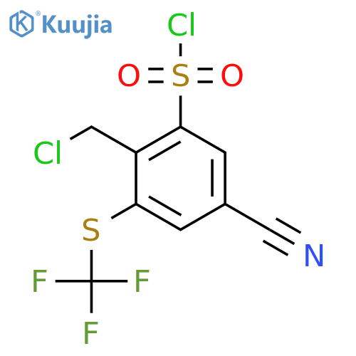 2-Chloromethyl-5-cyano-3-(trifluoromethylthio)benzenesulfonyl chloride structure