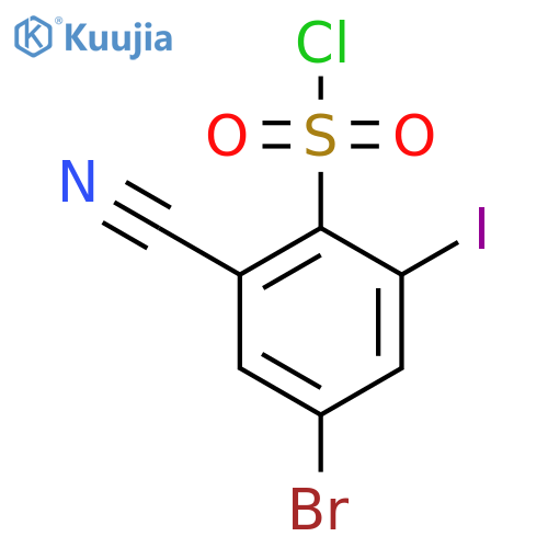 4-Bromo-2-cyano-6-iodobenzenesulfonyl chloride structure