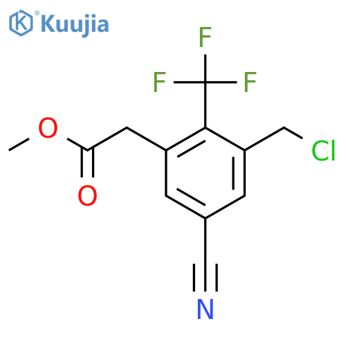 Methyl 3-chloromethyl-5-cyano-2-(trifluoromethyl)phenylacetate structure